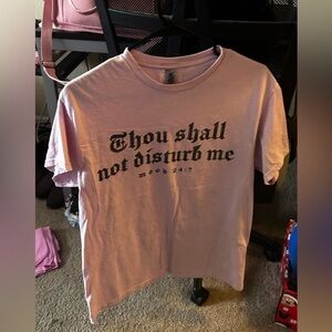 Pink Graphic Tee with Black Text